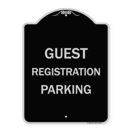 Signmission Guest Registration Parking Heavy-Gauge Aluminum Architectural Sign, 24" x 18", BS-1824-23923 A-DES-BS-1824-23923
